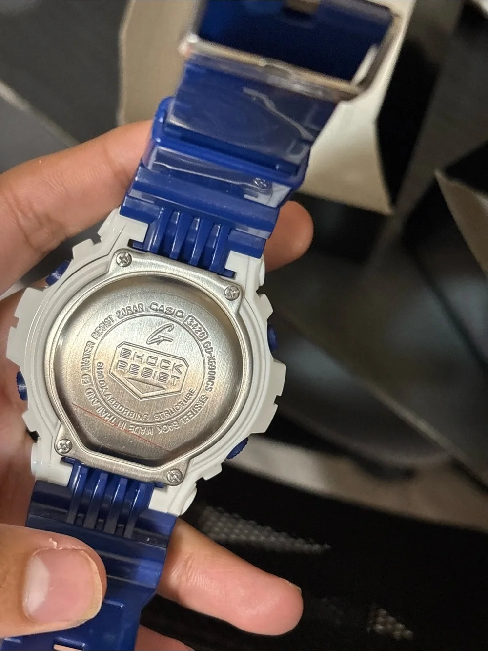 G-Shock White Case Red Dial Blue Strap Digital Sport Watch